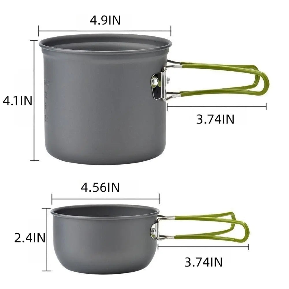Portable Camping Cookware Kit for Backpacking Gear Camping Cooking Set Easy Storage Backpack Camping Pots Outdoor Cooking