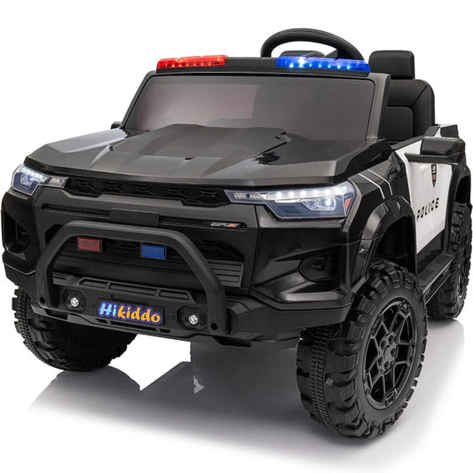 12V Police Car Ride on Toy, 2 Seater Ride on Electric Car for Kids Aged 4-8 with Remote Control, Bluetooth