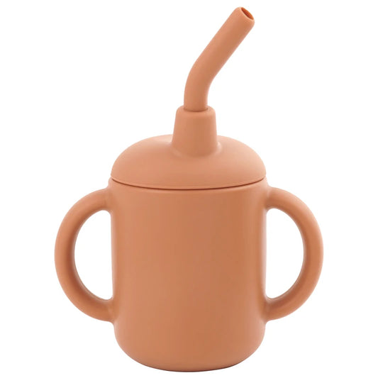 Portable Baby Feeding Cups Kids Learning Drinkware Liquid Feed Silicone Sippy Cups Leakproof Mug Toddlers Straw Water Bottle